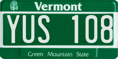 VT license plate YUS108