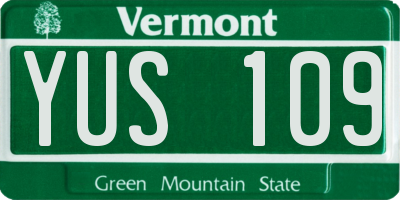 VT license plate YUS109