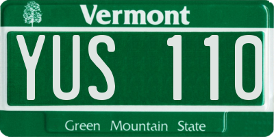 VT license plate YUS110