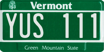 VT license plate YUS111