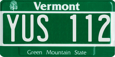 VT license plate YUS112