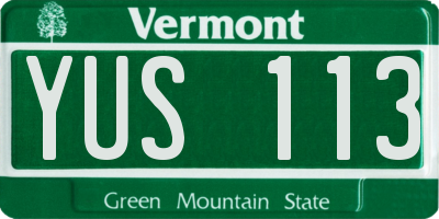 VT license plate YUS113