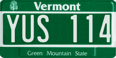VT license plate YUS114