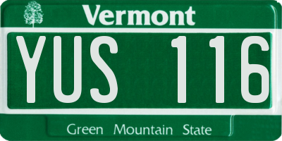 VT license plate YUS116