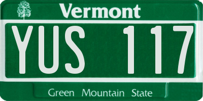 VT license plate YUS117