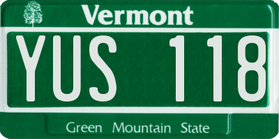 VT license plate YUS118