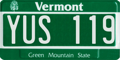 VT license plate YUS119