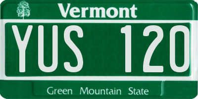VT license plate YUS120