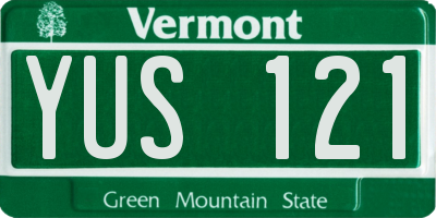 VT license plate YUS121