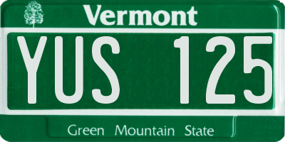 VT license plate YUS125
