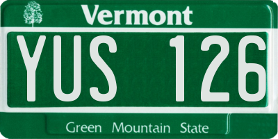 VT license plate YUS126