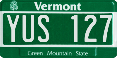 VT license plate YUS127