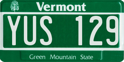 VT license plate YUS129