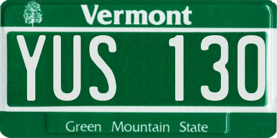 VT license plate YUS130