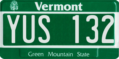 VT license plate YUS132