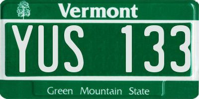 VT license plate YUS133