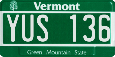 VT license plate YUS136