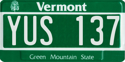 VT license plate YUS137