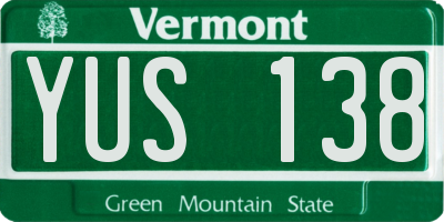 VT license plate YUS138