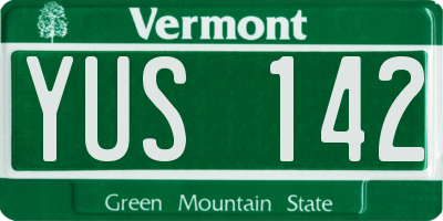 VT license plate YUS142