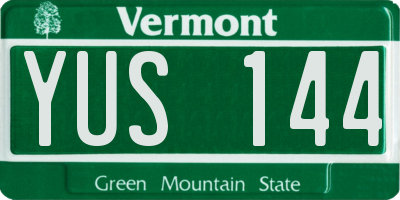 VT license plate YUS144