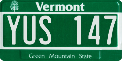 VT license plate YUS147