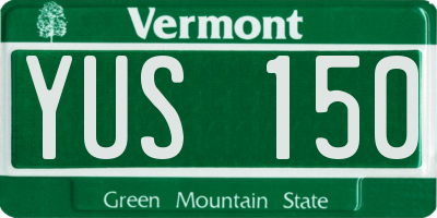 VT license plate YUS150