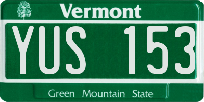 VT license plate YUS153