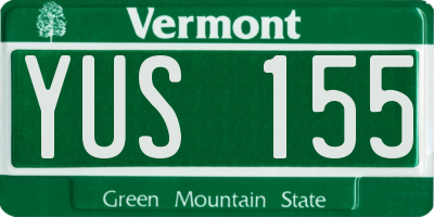 VT license plate YUS155