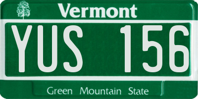 VT license plate YUS156