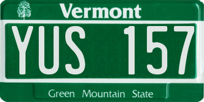 VT license plate YUS157