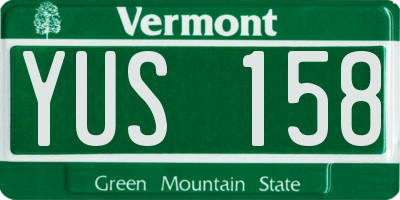VT license plate YUS158