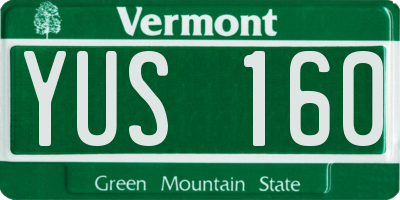 VT license plate YUS160