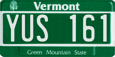 VT license plate YUS161