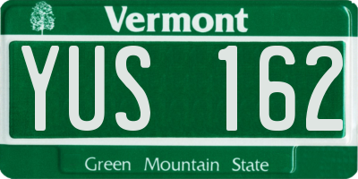 VT license plate YUS162