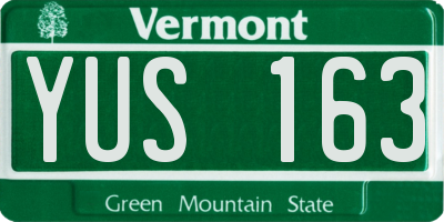 VT license plate YUS163
