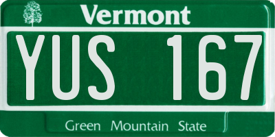 VT license plate YUS167