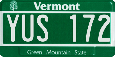 VT license plate YUS172