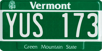 VT license plate YUS173