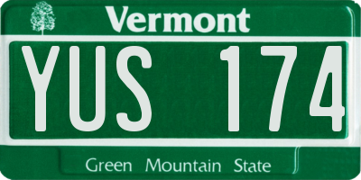 VT license plate YUS174