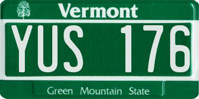 VT license plate YUS176