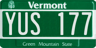 VT license plate YUS177