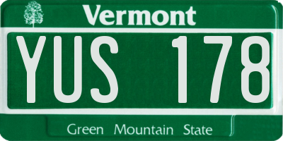VT license plate YUS178
