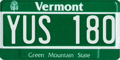 VT license plate YUS180