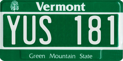 VT license plate YUS181