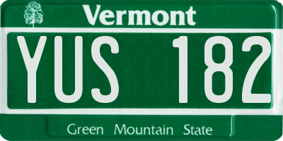VT license plate YUS182