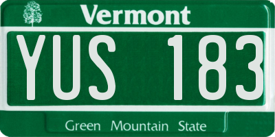 VT license plate YUS183