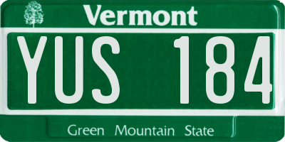VT license plate YUS184