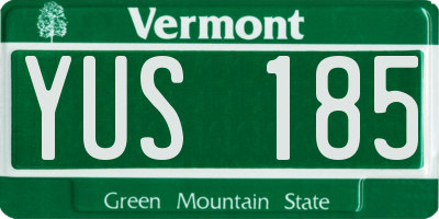 VT license plate YUS185