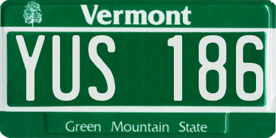 VT license plate YUS186